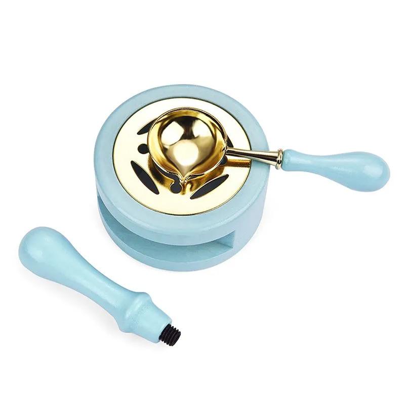 

Набор штампов для восковой печати из 3 предметов Набор для восковой печати Ретро Деревянная ручка Печь Ложка для воска Сургуч Лак Печь Горшок Декоративный Подарок для рукоделия SB002