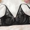 European and American Underwire Push-up Bra Black Lace Stitching Sexy Large Size Bra