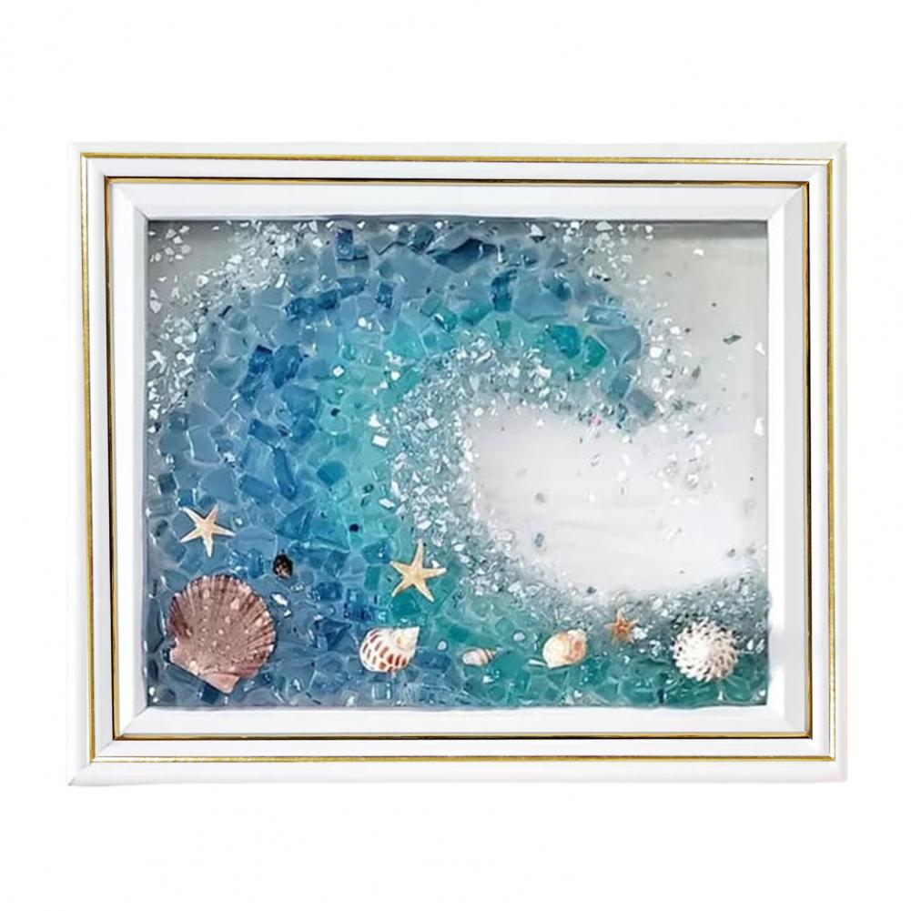 23*18cm DIY Fotorahmen-Set Seeglasdekor Malset Fotorahmen Heimdeko DIY-Set Für Strandliebhaber Handwerksbegeisterte