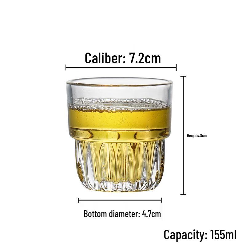 HANDUNYOU Stackable Tempered Glass Drinking Glasses, 155ml, 12-Pack