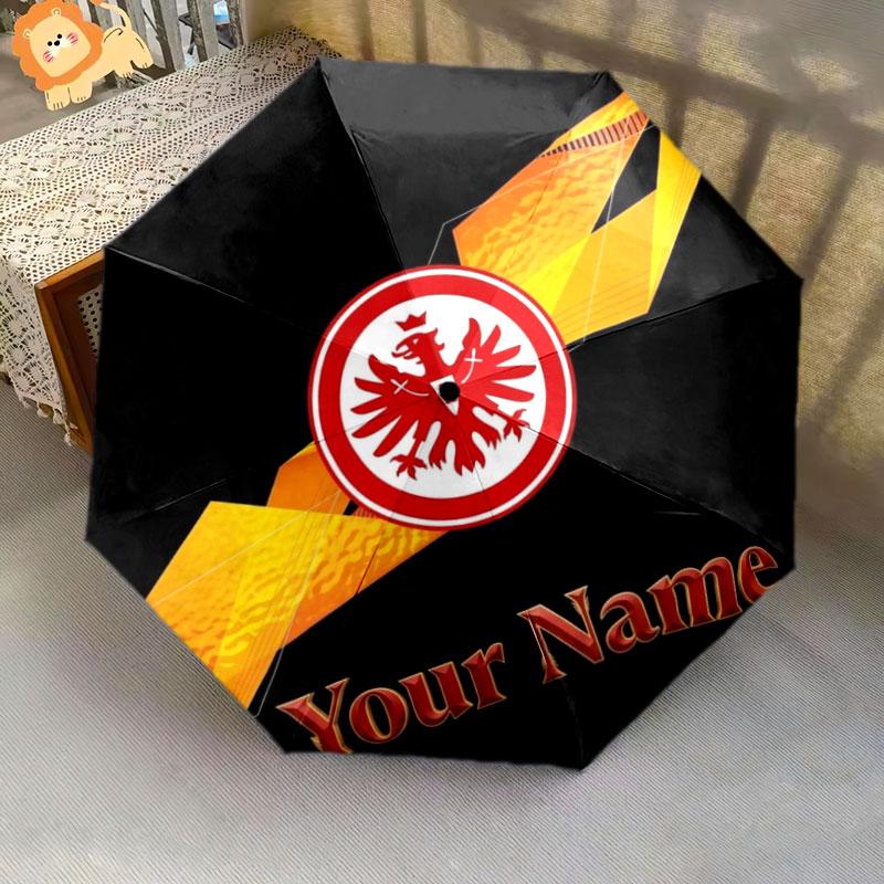 1 PC Automatic Folding Umbrella - Eintracht Frankfurt Custom Name Pattern, Portable & Foldable Design with 8 Ribs, Christmas Birthday Gifts