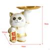Resin Cat Statue Figurine Sculpture Jewelry Plate Storage Holder Desktop Serving Tray for Countertop