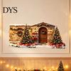Holiday Wall Mural Christmas Snow House Sticker, Removable Self-Adhesive Theme Stickers Scene Decal, PVC Waterproof Decorative Decal for Festive