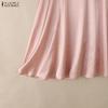 ZANZEA Women Elegant Casual Solid Color Satin A-line Skirts