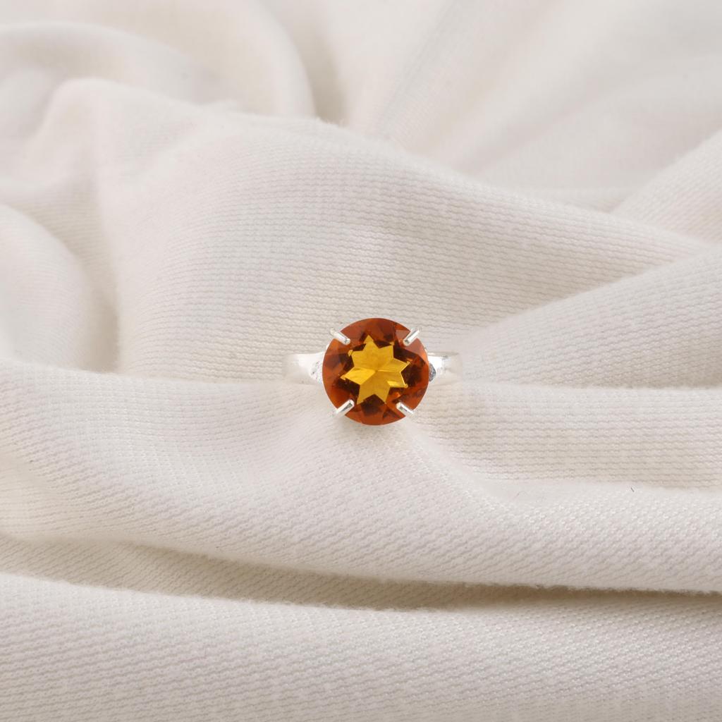 Citrine Gemstone 925 Sterling Silver Handcrafted Women Ring For Engagement Gift RR-72-7