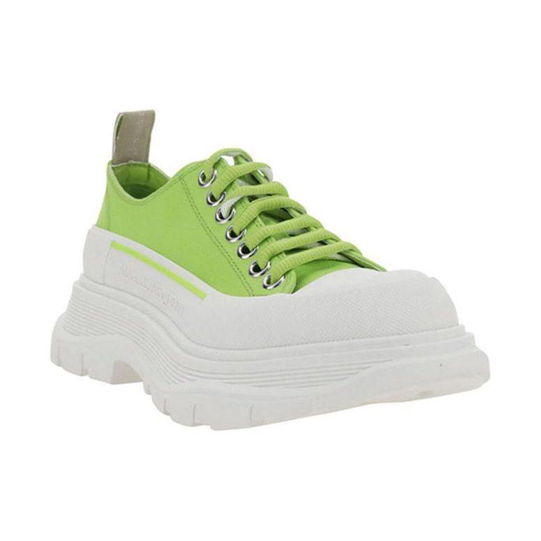 Alexander Mcqueen Tread Slick Low Lace Up 'Lime Green White' Women's 611705W4MV23514