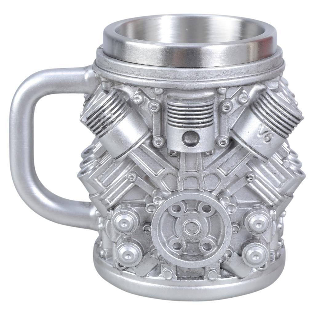 Automotive Engine Insulated Coffee Mug Stainless Steel Inner Cup Heat Resistant Water Container for Car Enthusiasts