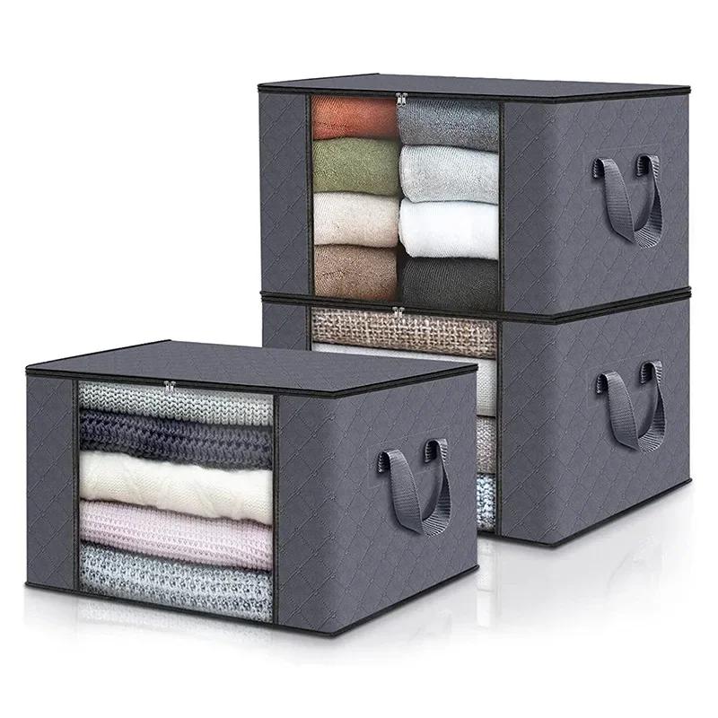 3/1PC Large Capacity Clothes Storage Bag Foldable Blanket Storage Bags Storage Containers for Organizing Bedroom Closet Clothing