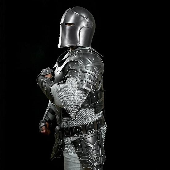 Legend of the Dwarven Forge Blackened Steel Full-Body Medieval Armor Set for Epic Cosplay, LARP Collectors