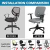Waterproof PU Leather Split Chair Cover Stretch Anti-dirty Office Computer Rotate Seat Cover Armchair Slipcover for Home Hotel