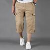 Sommer Herren Casual Baumwolle Cargo Shorts Overalls Lange Länge Multi Pocket Hot Breeches Caprihose Männlich Taktische Kurze M-5XL