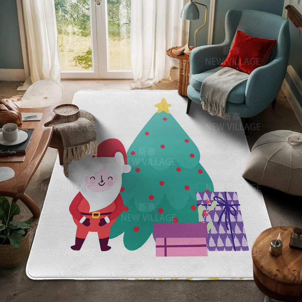 House Entrance Carpet Home Door Mat Living Room Bath Foot Bathroom Non-slip Water Absorption Rugs Bath Merry Christmas Winter