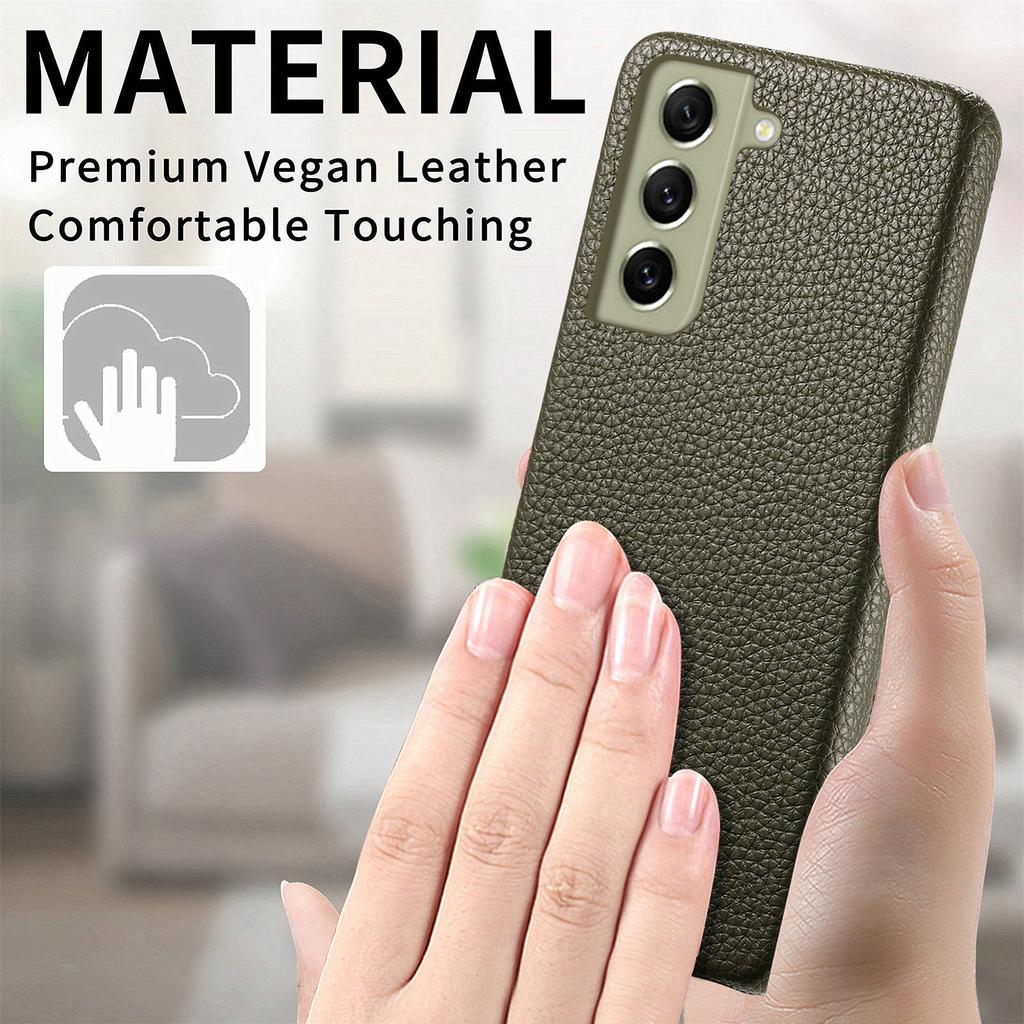 Y1 For Samsung Galaxy S21 FE 5G Case Anti-Scratch Litchi Texture PU+PC Phone Cover