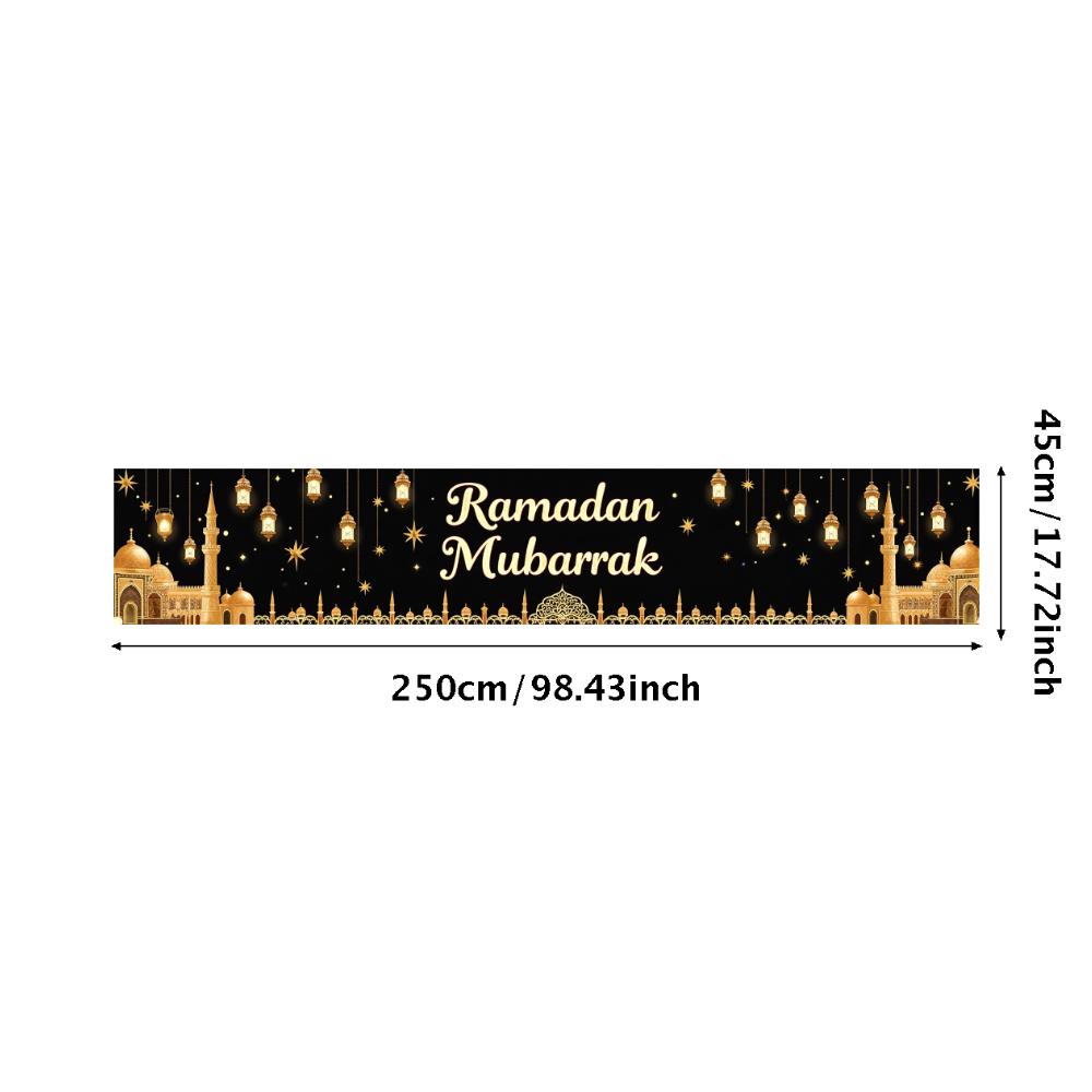 Ramadan Mubarak Banner Backdrop Lanterns Crescent Stars Mosque Party Celebration Ramadan Kareem Photography Decorations Props