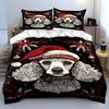 White dog, Santa hat. Bedding sets Duvet cover sets Duvet covers Pillowcases(1 * Duvet Cover 2 * Pillowcases without duvet insert)