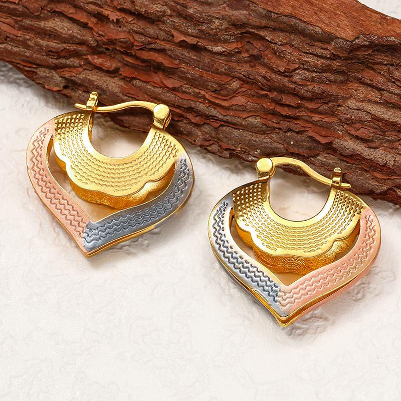 Fashion Simple Casual Trendy Gold Color Hoop Earrings For Women Girls Punk Originality Jewelry Accessories Birthday Party Gifts