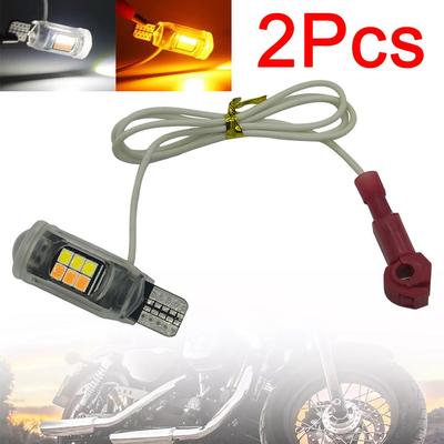 2PCS Motorcycle T15 Turn Signal 12V Dual Color High Brightness ABS Width Indicator 2835 16smd W5W Tail Bulb For Driving R8A2