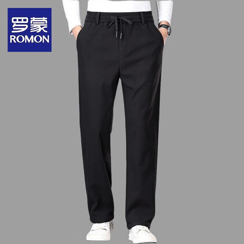 ROMON Men's Autumn Tapered Wool Casual Pants