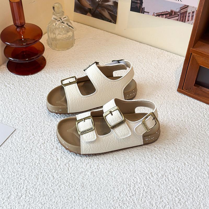 Kids Cork Footbed Sandals Summer Breathable Open Toe Beach Slides Boys Girls Comfortable Casual Shoes