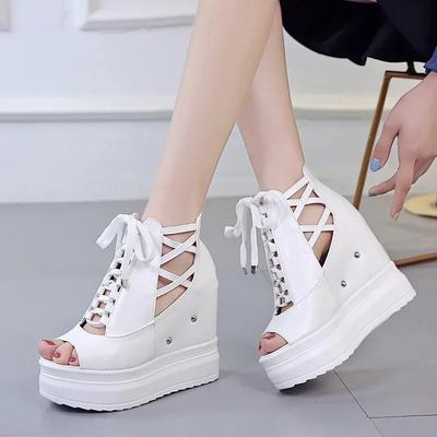 Fashion Fashion Women's Boots Summer Inner Height Women's Sandals 12cm Super High-heeled Wedge Heels Platform Roman Shoes Platform Pumps