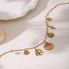 Stainless Steel Exaggerated Beach Shell Pearl Coral Fish Necklace Furnace Vacuum Plating 18K Gold Color Retention