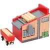 Wooden Lumber Yard Blocks Car Kit Model Kids Toy Train Track Scene Accessories