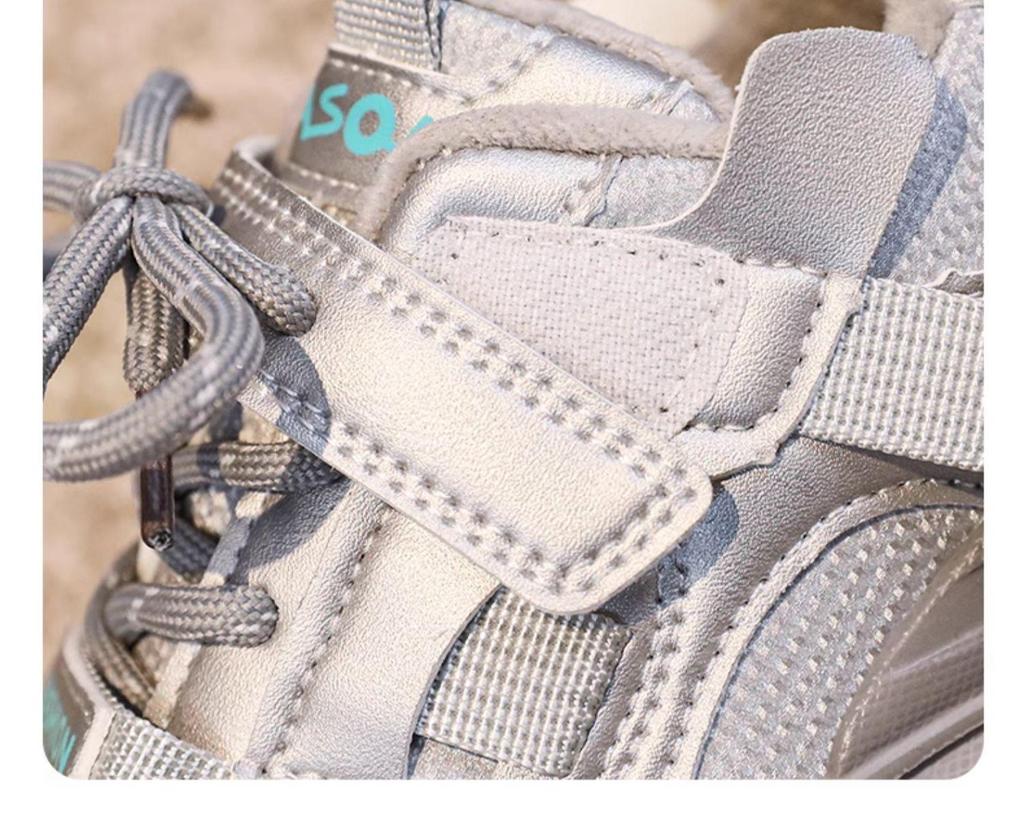 Girls' 2024 Winter Black Velvet Sports Shoes - Soft Sole Cotton Dad Style