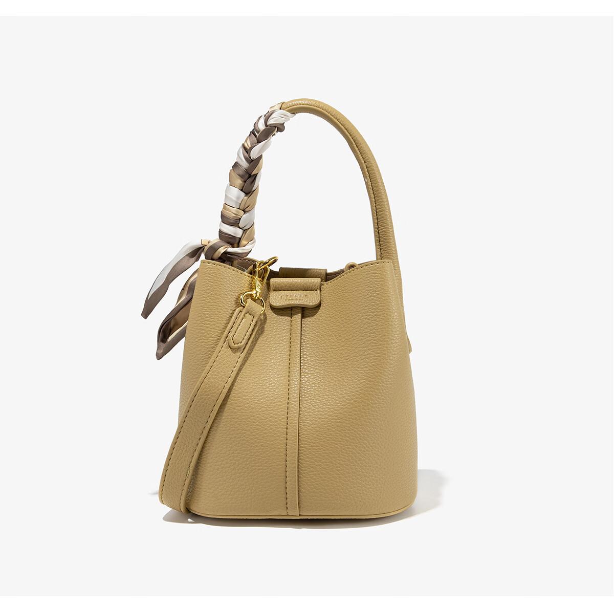 

Мини-сумка-ведро, новая женская сумка через плечо для пожилых людей, сумка через плечо для отправки подруге, длина 17 см, толщина 15 см, высота 18 см жёлтый