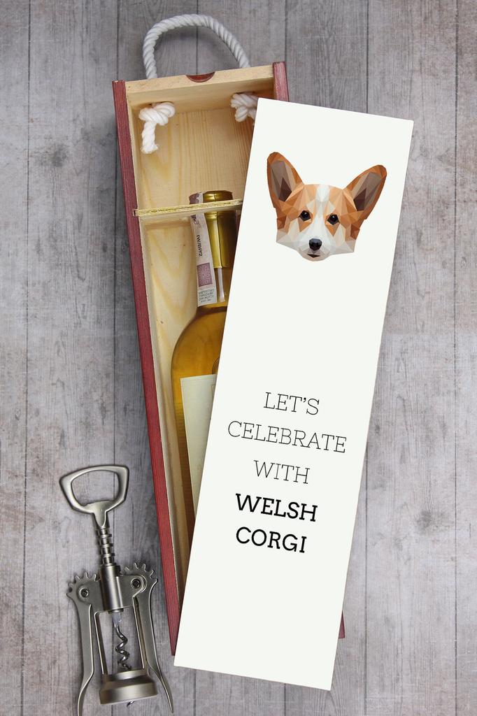 Pembroke Welsh Corgi - Geometryczne Pudełko Ze Zdjęciem I Napisem Na Wino Marki Art-Dog