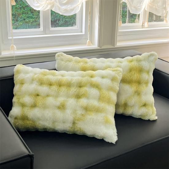 Pillow Cover Solid Color Design Plush Soft Pillow Case Autumn Winter Warm Comfortable Bedroom Pillowcase