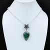 Natural Malachite Gemstone Handmade 925 Sterling Silver Electroform Flower Necklace, Malachite Silver For Wife Unisex Pendant Esater Gifts