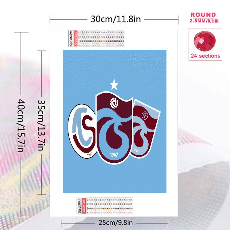 Football Club Badge 100% Round Full Drill 5D DIY Diamond Painting Embroidery Cross Stitch Rhinestone Decor