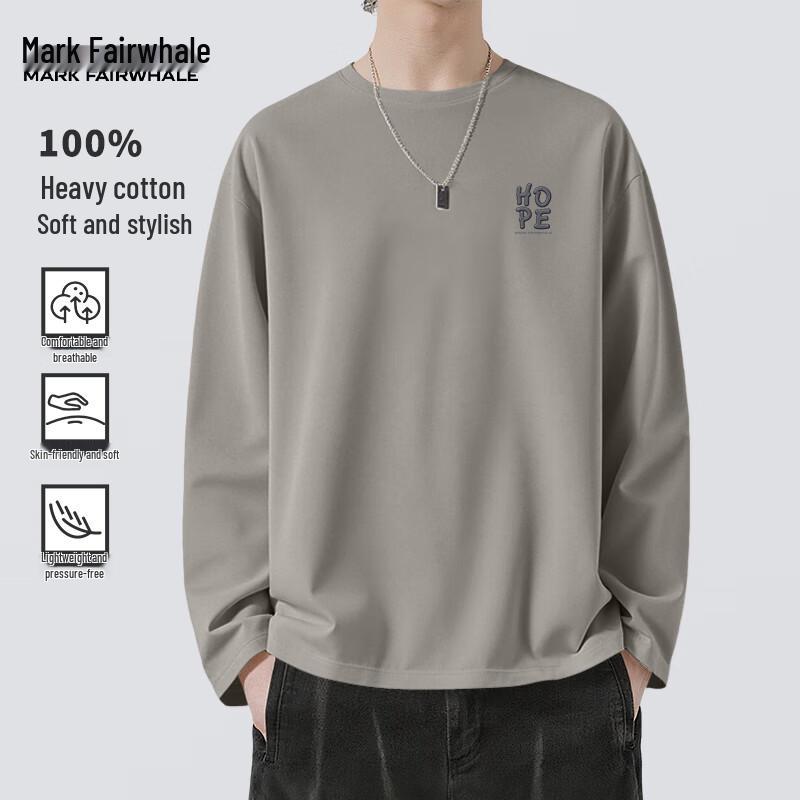 Mark Fairwhale Men's Pure Cotton Loose Fit Long Sleeve T-shirt