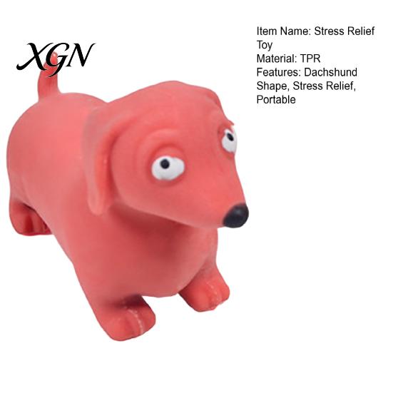 Dackel Quietschespielzeug Mini Stressabbau Simulierte Hunde Fidget Sensorisches Gadget Weiche Dehnbare Tierform Haus Büro Schreibtisch