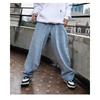 Mens Relaxed Straight Fit Denim Jeans Hip Hop Streetwear Skateboard Pants Cotton Mid-Rise Washed