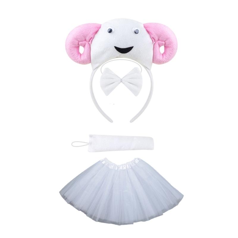 Sheep Costume Set Sheep Ear Headbands Tail Bows Tutus Skirt Animal Cosplay Costume for Halloween Christmas Party 1