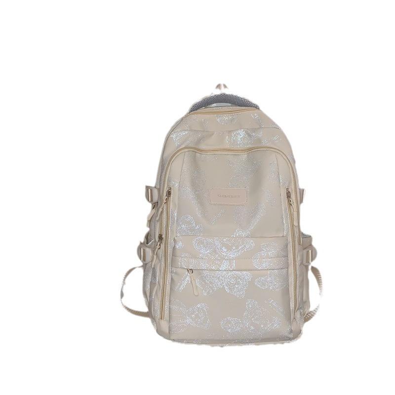 Schoolbag backpack new fashion trend casual foreign style simple backpack printing large capacity college style school season schoolbag