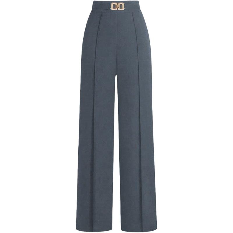Women's High Waist Wide Leg Pants with Drawstring Waist and Pleats Multi Colors