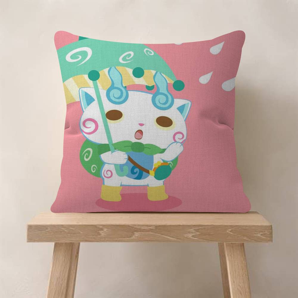 Anime Yokai Cute Watch   Maple Design Cushion Cover Happy Autumn Harvest decor Holiday Decorati Pillow Cover