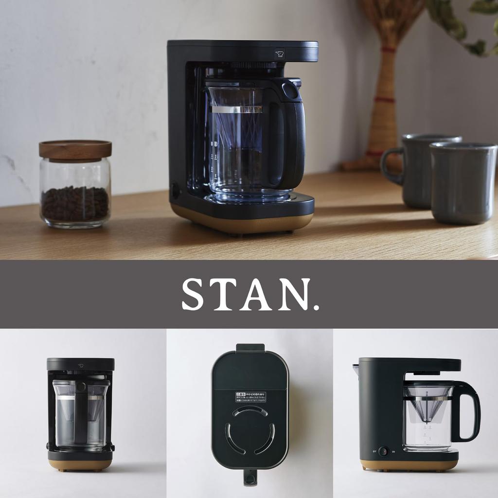 Zojirushi STAN. Drip Coffee Maker, 3-Cup Capacity, High-Temperature Brewing, Removable Water Tank, Gift, Holds 2 Mugs, Black, EC-XA30-BA