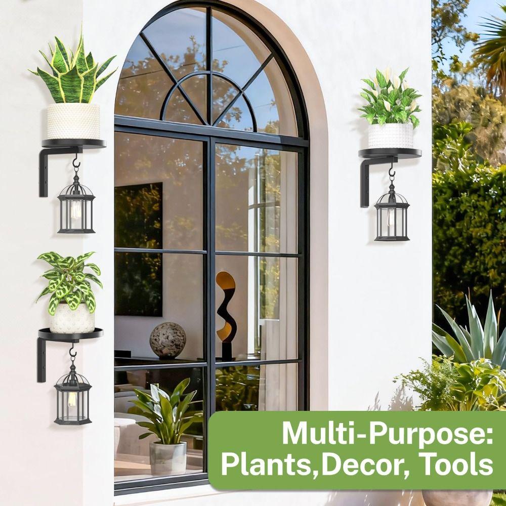 Wall Mounted Floating Flower Display Stand Metal Wall Plant Stand Plant Hangers  Indoor Outdoor