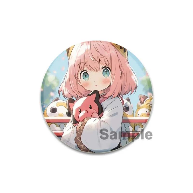 32/44/58mm SPY X FAMILY Enamel Pin Cute Anime Brooches Anya Forger Cute Head Lapel Pins Cartoon Badge Backpack Hat Jewelry Accessories Gift