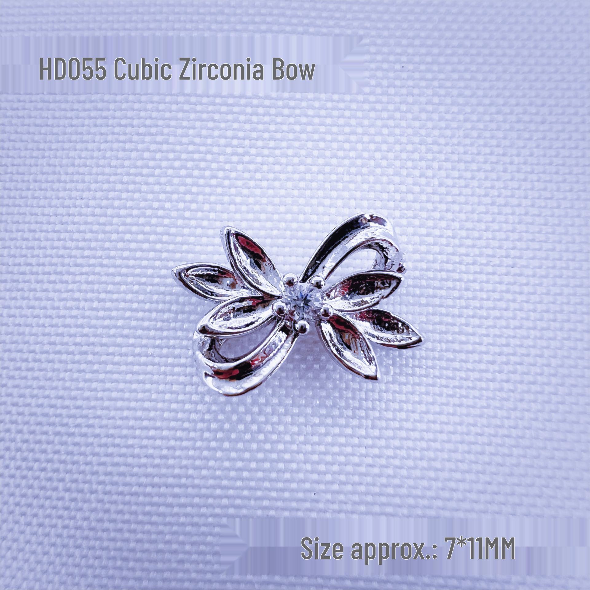 Net Red Heart Bow Tie Nail Stickers: Shiny Zirconia Rhinestone Nail Art Accessories
