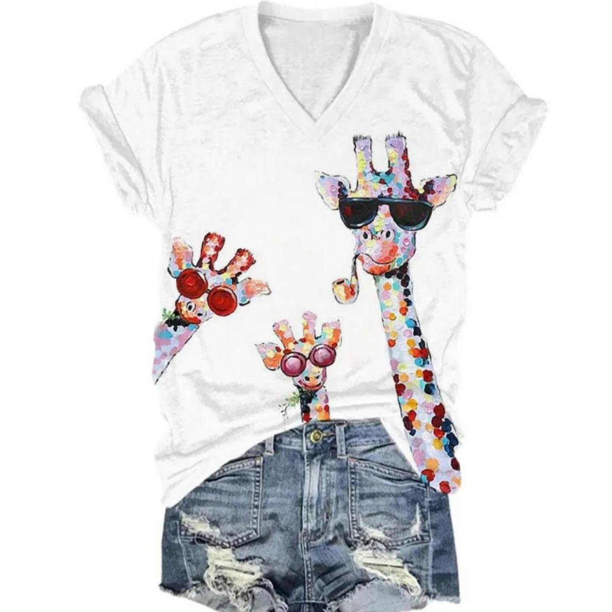 

Повседневный топ на Хэллоуин больших размеров, женская футболка с коротким рукавом и V-образным вырезом, слегка эластичная 6XL