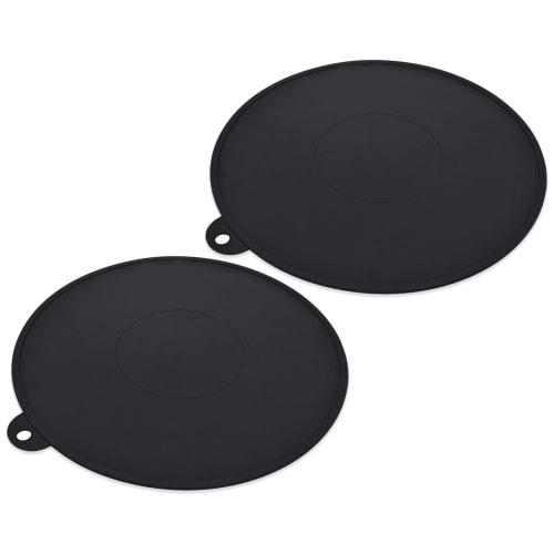 Otake Sangyo IH Silicone Mat, Thick, Set of 2 (Made In Japan), Black, Approx. 20x20cm, for Cooktops, Anti-Burst, Stovetop Cover, Product Number: 30406