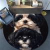 Shih Tzu Round Area Rug,Carpet Rug for Living Room Bedroom Sofa Playroom Decor,Non-slip Floor Mat
