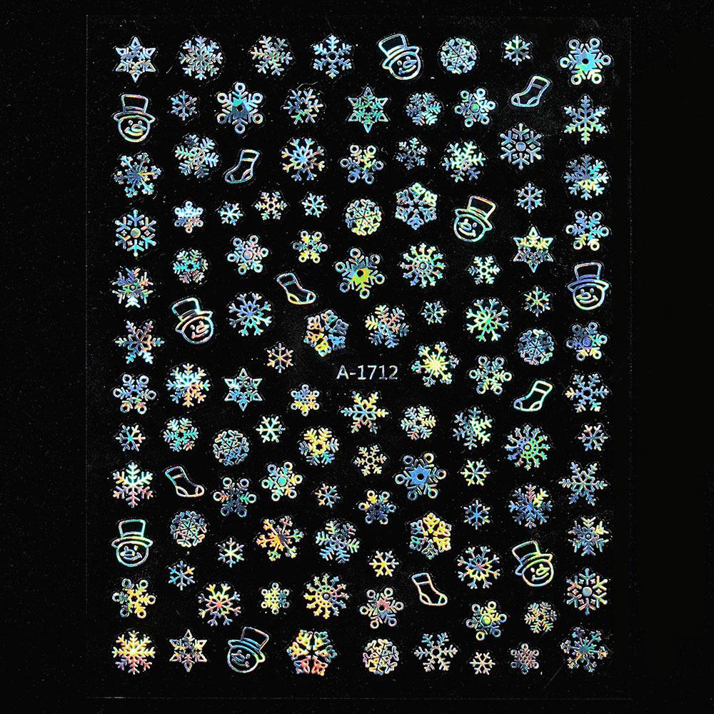 Autocolante de Crăciun 3D Laser Argint Ren & Fulg de Nea