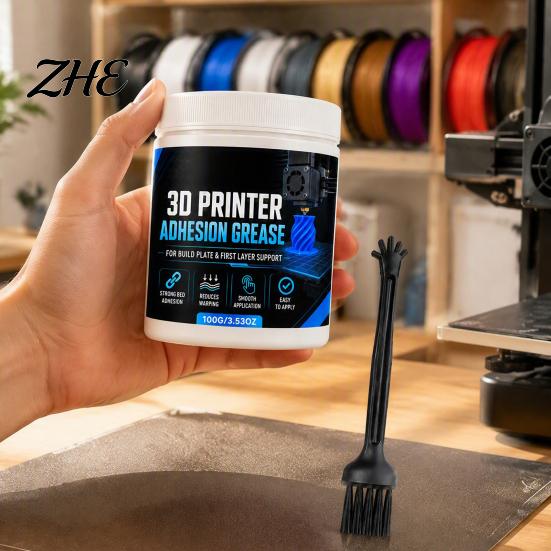 3D Printer Bed Adhesive Adhesion Paste, Anti-Warping Excellent Print Coating Grease, Reliable Filament Bonding On Printing Surfaces Thermal