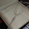 Elegant Neckline Enhancing 3-4mm Natural Pearl Choker Lariat 925 Silver Cz Accent 10-11mm Edison Pearl Tassel Versatile Necklace