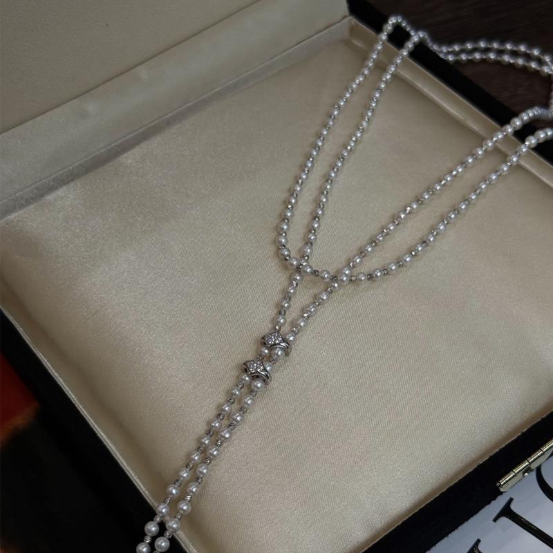 Elegant Neckline Enhancing 3-4mm Natural Pearl Choker Lariat 925 Silver Cz Accent 10-11mm Edison Pearl Tassel Versatile Necklace